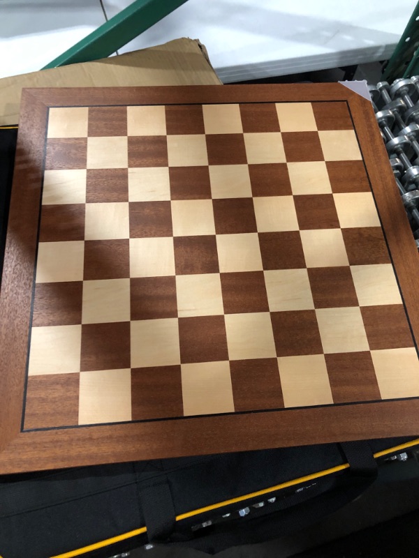 Photo 2 of 
A&A 21.25" Professional Wooden Tournament Chess Board/Mahogany & Maple Inlaid / 2.25" Squares w/Notation