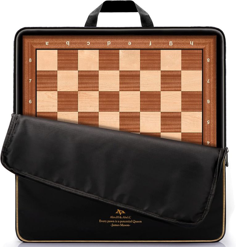 Photo 1 of 
A&A 21.25" Professional Wooden Tournament Chess Board/Mahogany & Maple Inlaid / 2.25" Squares w/Notation