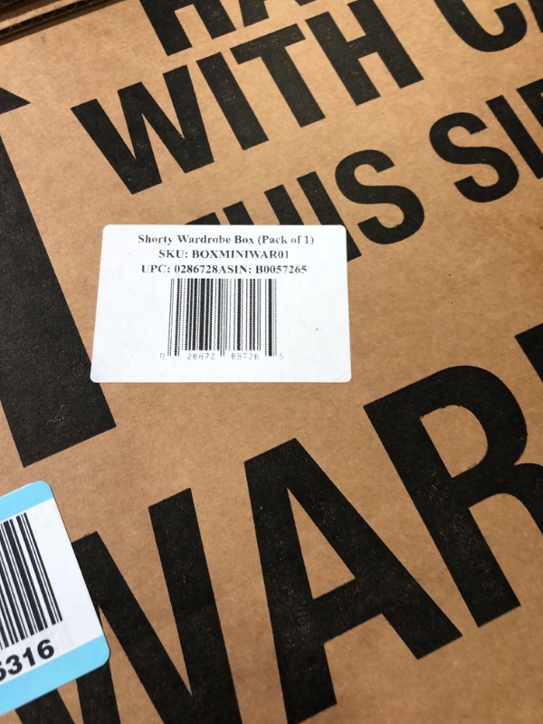 Photo 1 of Shorty Wardrobe Moving Boxes (1 Piece) 20" x 20" x 34" Moving Boxes 20\" x 20\" x 34\"