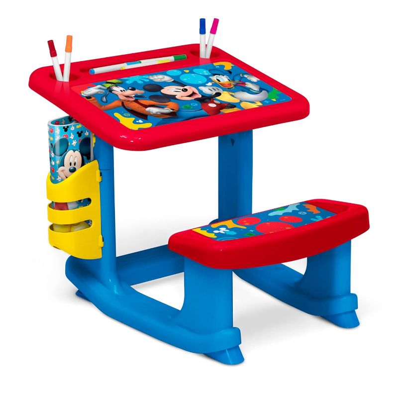 Photo 3 of Disney Mickey Mouse Draw and Play Desk by Delta Children – Includes 10 Markers and Coloring Book, Blue