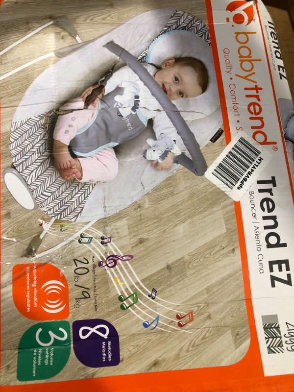 Photo 4 of Baby Trend EZ Bouncer Grey 24.33x18.11x22.05 Inch (Pack of 1) Ziggy