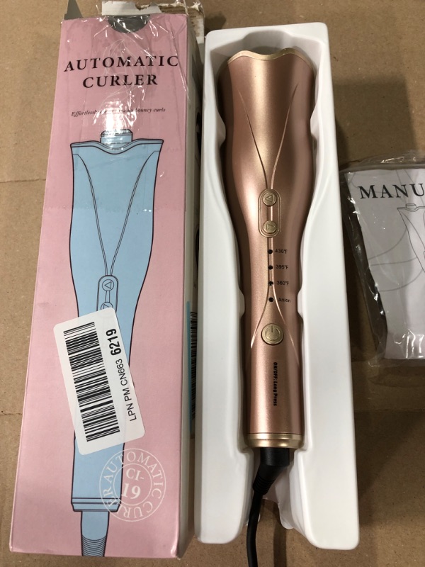 Photo 4 of Auto Hair Curler, Automatic Curling Iron Wand with 1" Large Rotating Barrel & 4 Temps & 3 Timer Settings, Curling Iron with Dual Voltage, Auto Shut-Off, Fast Heating Spin Iron for Hair Styling