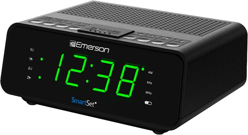 Photo 1 of Emerson SmartSet Alarm Clock Radio with AM/FM Radio, Dimmer, Sleep Timer and .9" LED Display, CKS1900 (Black)