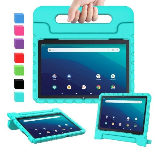 Photo 1 of AVAWO Kids Case for Onn 10.1” Model 100011886 Tablet (2nd Generation, 2020), Light Weight Shock Proof Handle Stand Case for Walmart Onn 10.1 inch Tablet (Just Fit 2020, 2nd Generation), Cyan