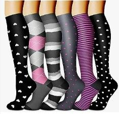 Photo 1 of Charmking 6 pairs compression socks for Women & Men Circulation