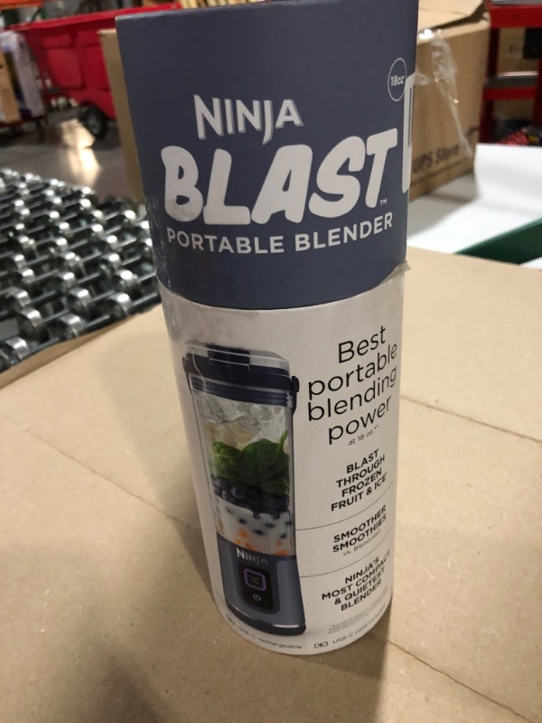 Photo 2 of Ninja BC151NV Blast Portable Blender, Cordless, 18oz. Vessel, Personal Blender for Shakes & Smoothies, BPA Free, Leakproof-Lid & Sip Spout, USB-C Rechargeable, Dishwasher Safe Parts, Denim Blue