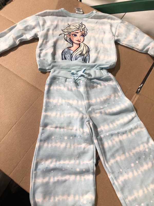 Photo 3 of Disney Frozen Elsa 4 PC Long Sleeve Tight Fit Cotton Pajama Set Girl Size 5T