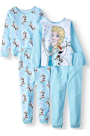 Photo 1 of Disney Frozen Elsa 4 PC Long Sleeve Tight Fit Cotton Pajama Set Girl Size 5T