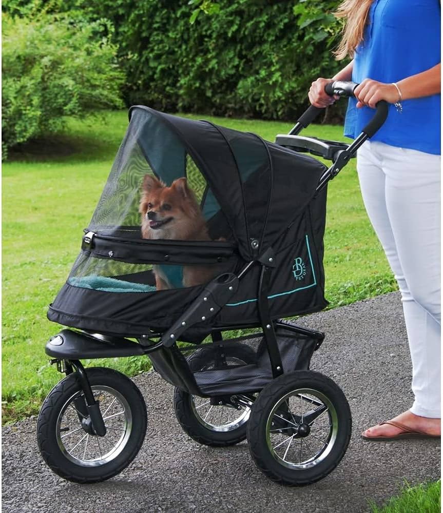 Photo 1 of Pet Gear No-Zip NV Pet Stroller for Cats/Dogs, Zipperless Entry, Easy One-Hand Fold, Gel-Filled Tires, Plush Pad + Weather Cover