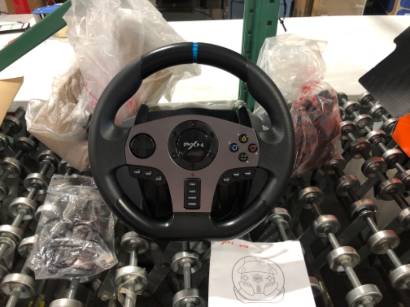 Photo 2 of (FOR PARTS ONLY) PC Racing Wheel with 3-pedal Pedals And Shifter Bundle PXN V9 Universal Usb Car Sim 270/900 degree Race Steering Wheel Compatible with PS3, Xbox One,Xbox Series X/S,PC,Nintendo Switch(Used - Like New)