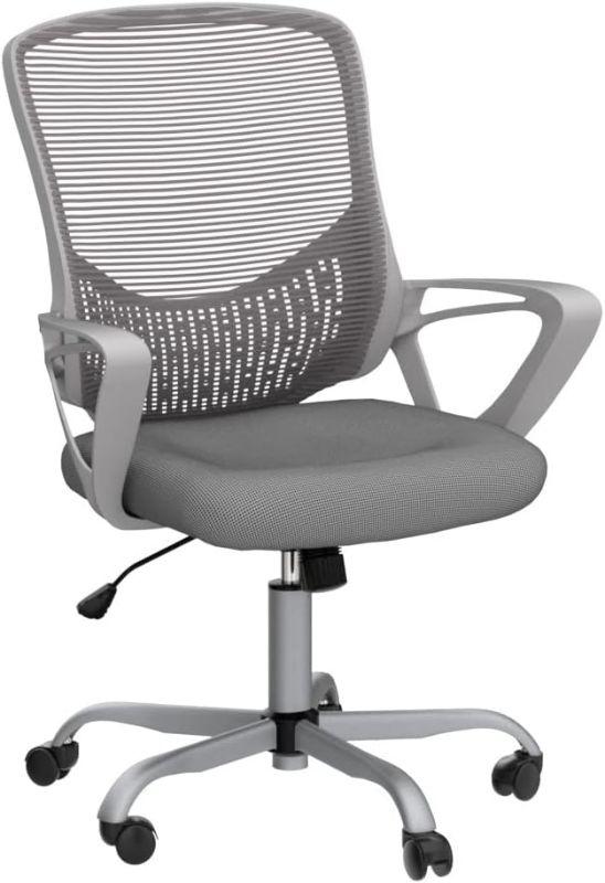 Photo 1 of Home Office Chair Ergonomic Computer Desk Chair Mesh Mid-Back Height Adjustable Swivel Chair with Armrest
