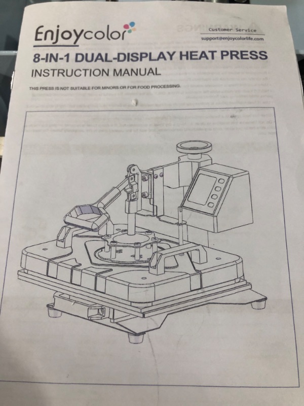 Photo 4 of Pro 15x15 Heat Press with 30 OZ Tumbler Attachment, 8in1 Combo Tumbler Heat Press for T-Shirts, Tumblers Glass Cans Mugs Hats, and Plates