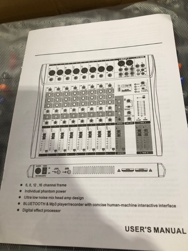 Photo 5 of Pro 12 Channels Live Audio Mixer Bluetooth USB DJ Sound Mixing