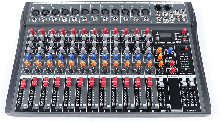 Photo 1 of Pro 12 Channels Live Audio Mixer Bluetooth USB DJ Sound Mixing