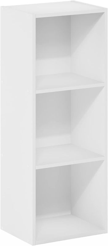 Photo 1 of **SEE NOTES/DAMAGED**
Furinno Pasir 3-Tier No Tool Assembly Open Shelf Bookcase, White
