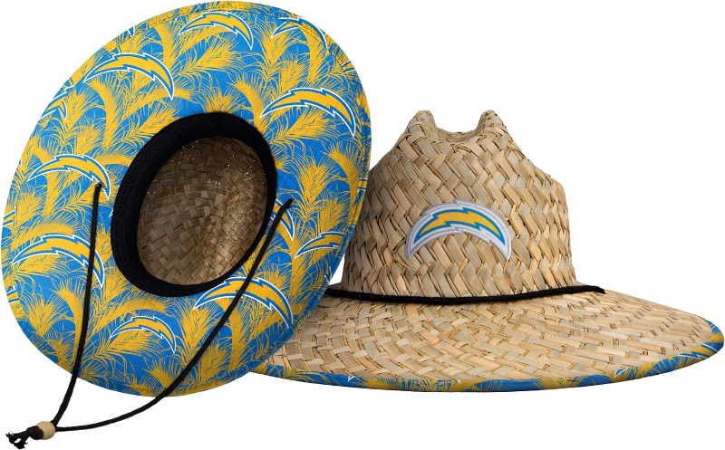 Photo 1 of *SEE PHOTOS* *MAJOR DAMAGE* foco Men's NFL Team Logo Floral Lifeguard Beach Straw Sun Hat