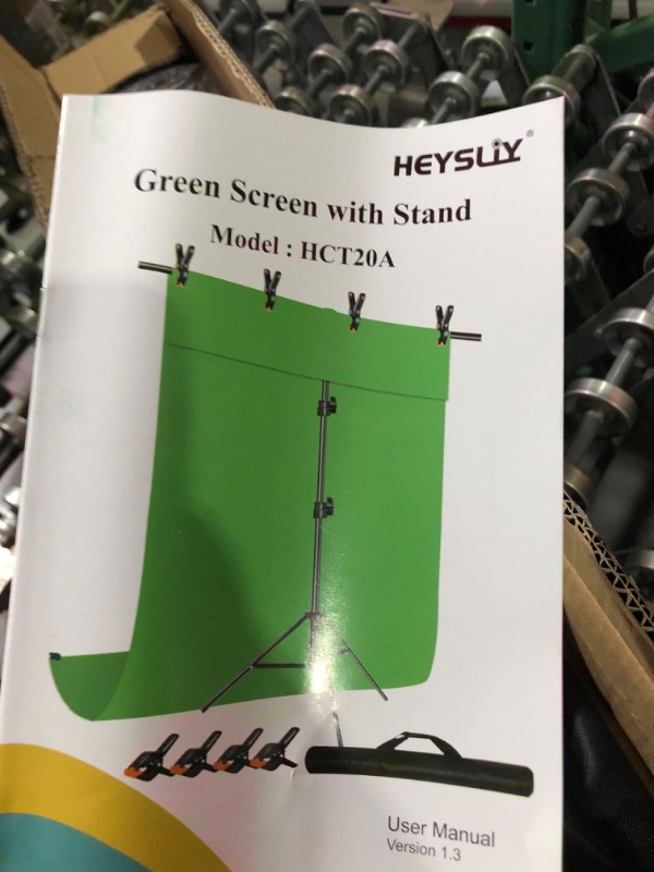 Photo 2 of Heysliy Green Screen Backdrop with Stand Kit, 6.5 X 6.5 Ft Portable Green Screen