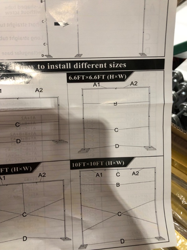 Photo 2 of Fomcet 10FT x 10FT Backdrop Stand Heavy Duty with Base, Gold Portable Adjustable Pipe and Drape Backdrop 