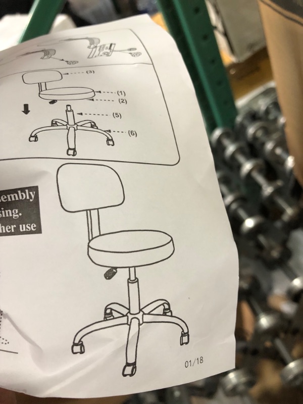 Photo 1 of Boss Office Products Be Well Medical Spa Stool with Back in Vinyl, Black
