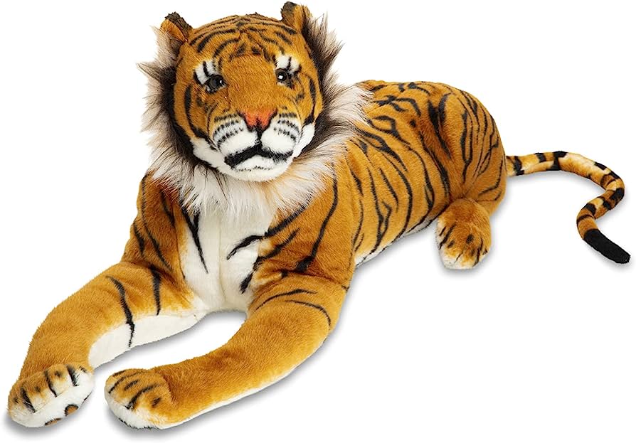 Photo 1 of *USED* DAMAGED A LITTLE* Melissa & Doug Giant Tiger - Lifelike Stuffed Animal (over 5 feet long)