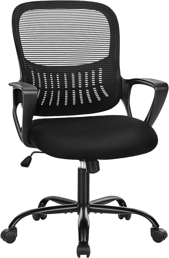 Photo 1 of Office Chair, Mid Back Computer Ergonomic Mesh Desk with Larger Seat, Executive Height Adjustable Swivel Task 