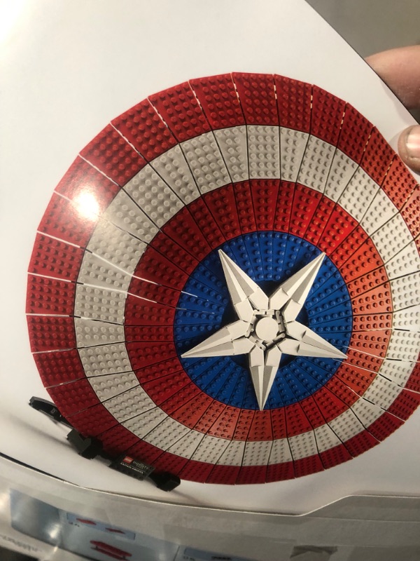 Photo 9 of **USED* MISSING PIECES*Disney LEGO Marvel Captain America’s Shield 76262 Model Kit for Adults, Collectible Replica of Captain America’s Iconic Shield Marvel