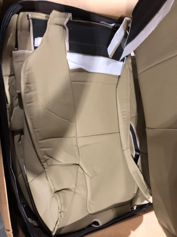 Photo 3 of OASIS AUTO 2011-2017 Odyssey Custom Fit Leather/Leatherette Seat Cover Compatible with Honda Odyssey 2011 2012 2013 2014 2015 2016 2017 (2011-2017 Odyssey, TAN) 2011-2017 Odyssey TAN