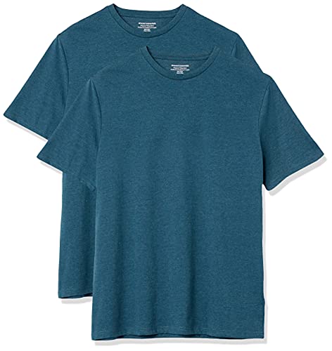 Photo 1 of Amazon Essentials Men's Regular-Fit Short-Sleeve Crewneck T-Shirt, Pack of 2, Teal Blue, X-Large