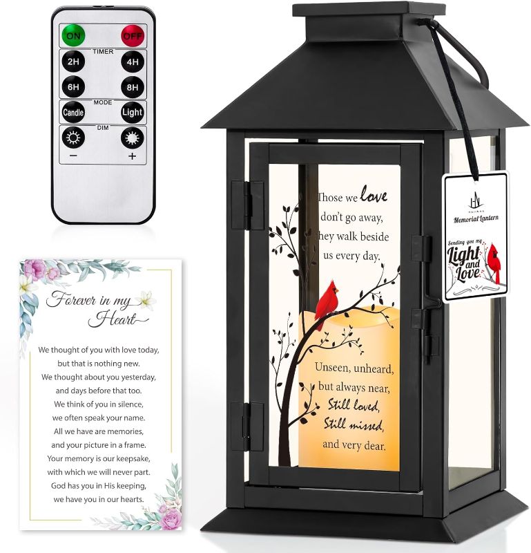 Photo 1 of 105FT Colored Christmas Lights, 300 LED Connectable Fairy Twinkle Light Indoor Lights String with Remote & Memorial Lantern Bereavement Gifts in Memory of Loved One Memorial