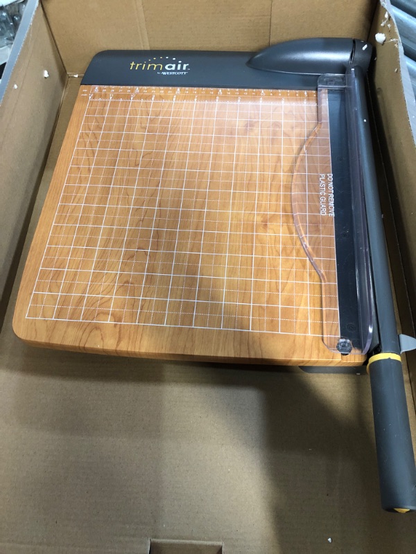 Photo 2 of Westcott 12'' TrimAir Anti-Microbial Wood Guillotine Paper Cutter & Paper Trimmer,