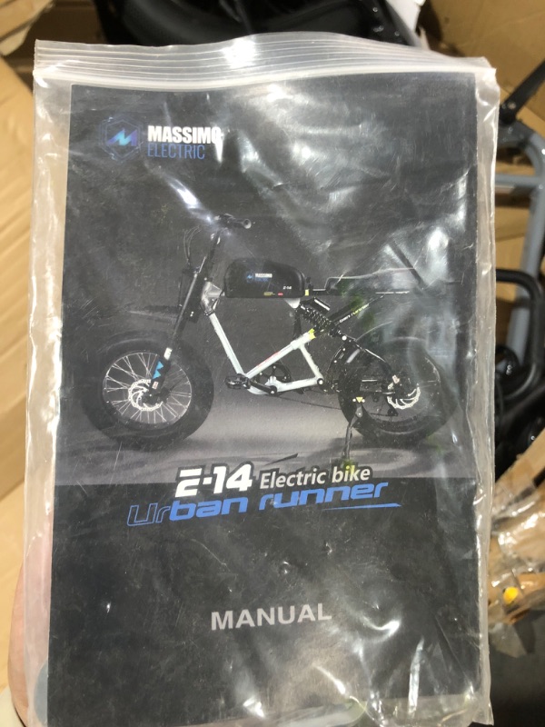 Photo 2 of UNABLE TO TEST / HAS BEEN USED** Massimo 20" Fat Tire E-14 Urban Runner Electric Bike -BLACK