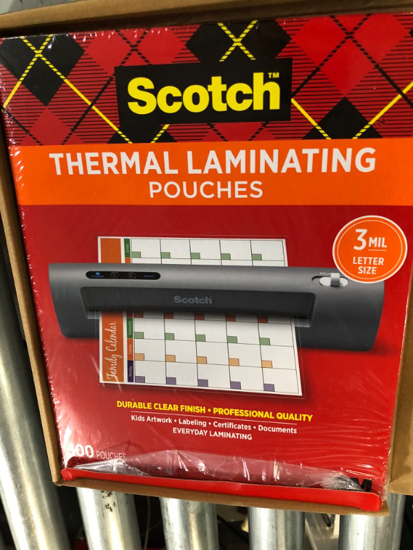 Photo 1 of Scotch 11-1/2 in. x 9 in. Letter Size Thermal Laminating Pouches (100 Per Pack)