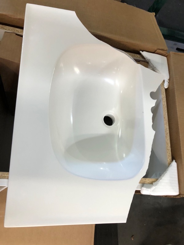 Photo 2 of **PARTS ONLY** Project Source 24-in White Single Sink Bathroom Vanity with White Cultured Marble Top