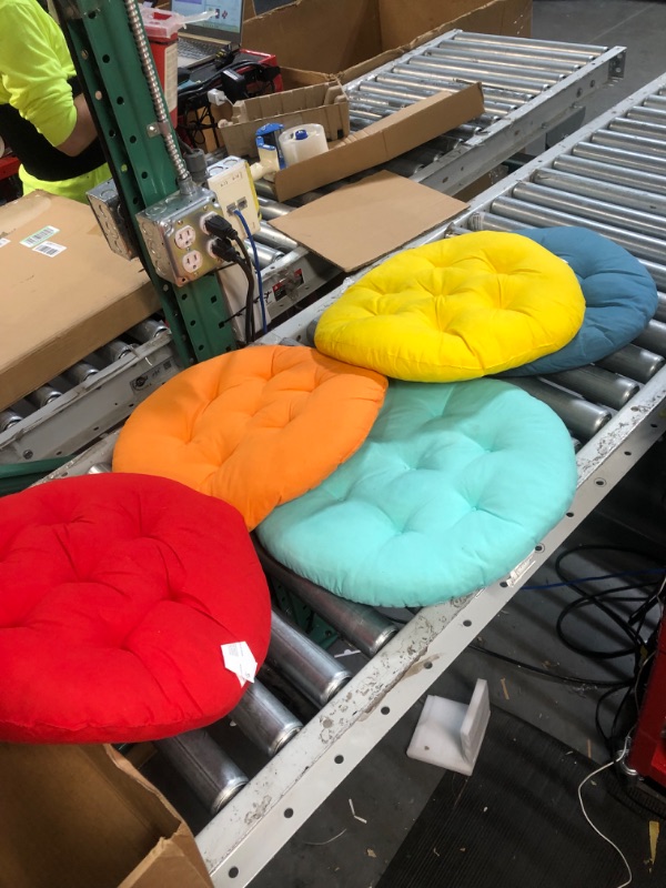 Photo 3 of **PARTS ONLY** 12 Pieces Floor Pillows Cushions Round Seat Pillows Seating 15 x 15 Inches Color Chair Cushions Floor Pillow Reading Cushion