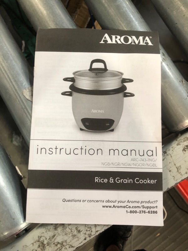 Photo 4 of ***PARTS ONLY, PARTS DONT FIT TOGETHER, MAJOR DAMAGE*** Aroma Housewares 6-Cup (Cooked) Pot-Style Rice Cooker and Food Steamer, Black ARC-743-1NGB