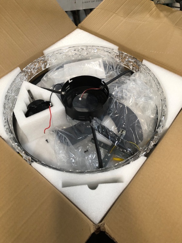 Photo 1 of **PARTS ONLY** SCAWAIL Ceiling Fan with Lights + Remote Control 3 Color 6 Speeds