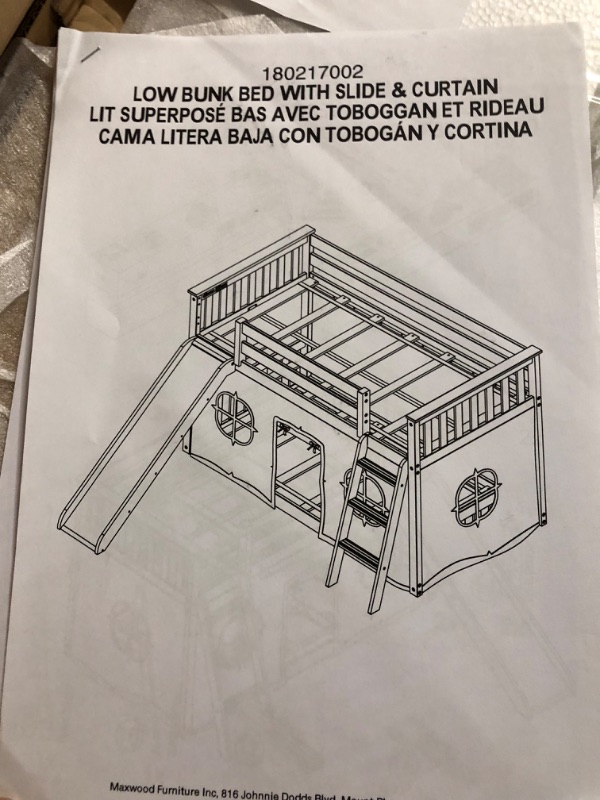 Photo 1 of **SEE NOTES/FOR PARTS**
Low Bunk with ladder and Slide with Curtains
