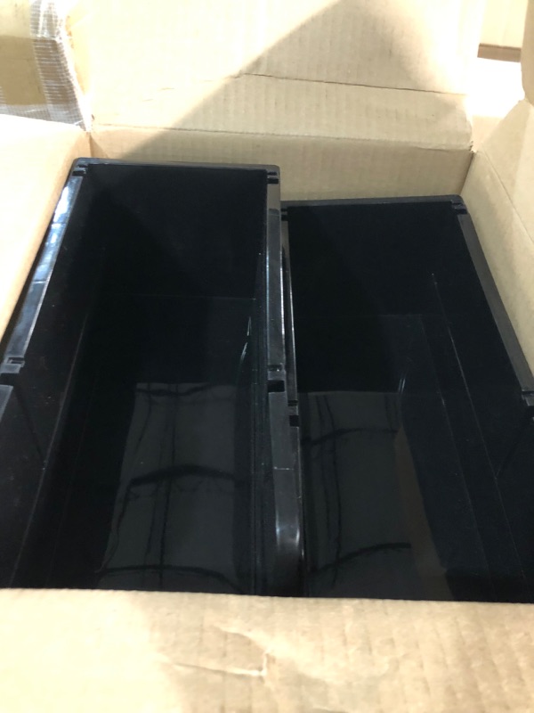 Photo 1 of **SEE NOTES**
IRIS USA 13" x 6" x 5" Large Plastic Open Front Stackable Storage bin, 8-Pack, Black 
