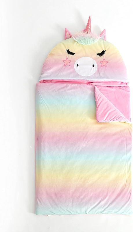 Photo 1 of Heritage Kids Figural Pandacorn Soft Plush Hooded Sleeping Bag Unicorn