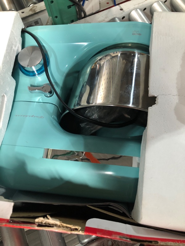 Photo 2 of **FOR PARTS OR REPAIR**SEE NOTES**
 Frigidaire 4.5 Liter 8 Speed Electric Countertop Stand Mixer Blue