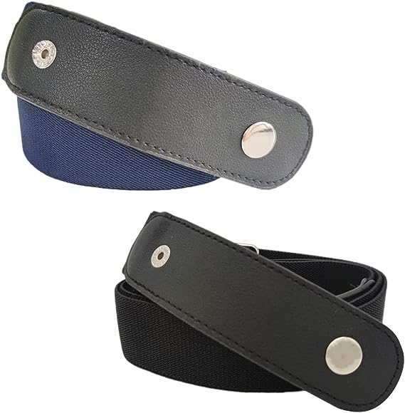 Photo 1 of TASHELLS 2 pcs Elastic Plus Size Belts for women,No Buckle Belts for Jeans,Stretch,XXL-Black/Blue/Grey