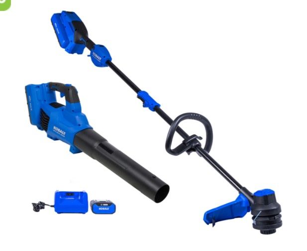 Photo 1 of Kobalt 40-Volt Max 520-CFM Leaf Blower and 15-in String Trimmer Combo Kit - Battery and Charger Included
