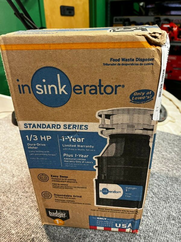 Photo 1 of NEW InSinkErator Badger 1XL Garbage Disposal 1/3 HP Standard Series
