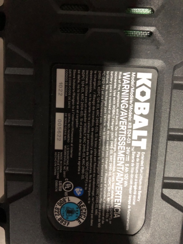 Photo 10 of ***MISSING BATTERY - UNTESTED - SEE NOTES***
Kobalt 2X24 V (48 V Total) Brushless Self-Propelled Electric Lawn Mower, 20 In