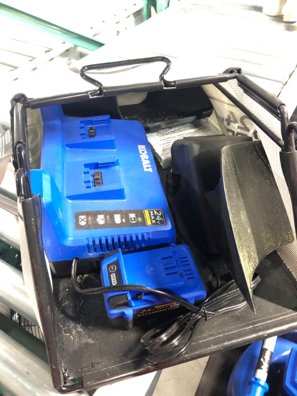 Photo 4 of ***MISSING BATTERY - UNTESTED - SEE NOTES***
Kobalt 2X24 V (48 V Total) Brushless Self-Propelled Electric Lawn Mower, 20 In