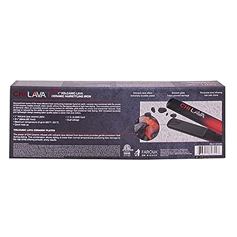 Photo 3 of (FOR PARTS) CHI Original Lava 1" Ceramic Hairstyling Flat Iron, Red
