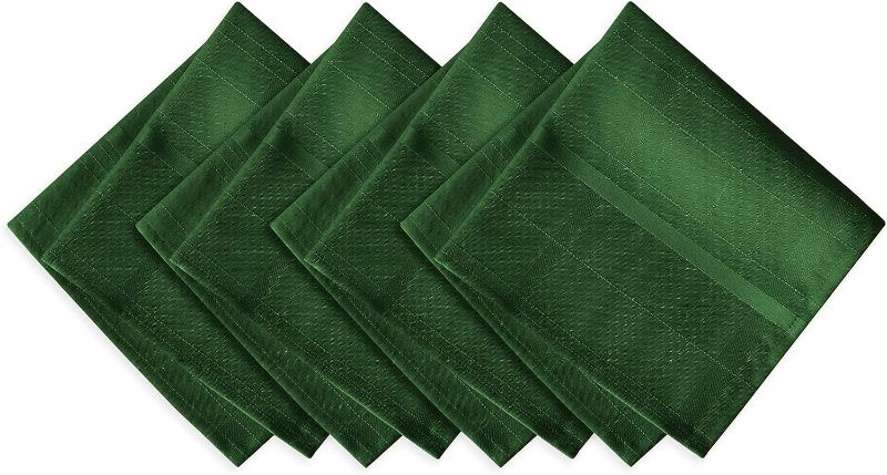 Photo 1 of Elegance Plaid Christmas Fabric Cloth Set, 100% Polyester (hunter green)
