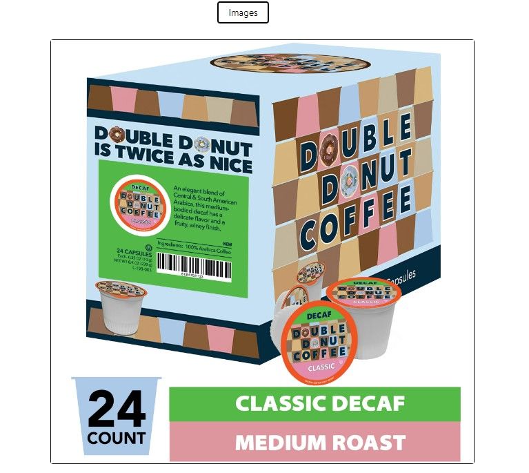 Photo 1 of Double Donut Decaf Flavored Coffee Variety Pack-6 Traditional Flavors 24 Count