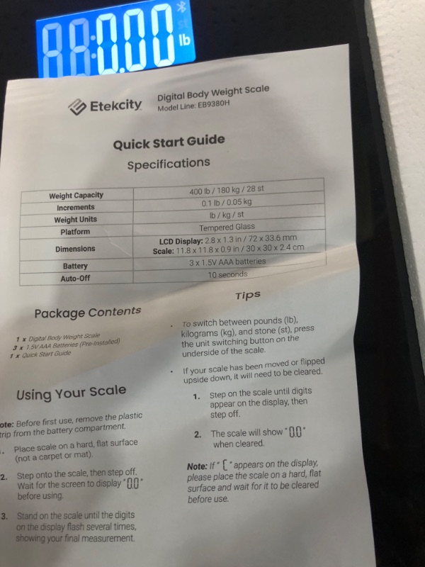 Photo 2 of Etekcity Digital Body Weight Bathroom Scale