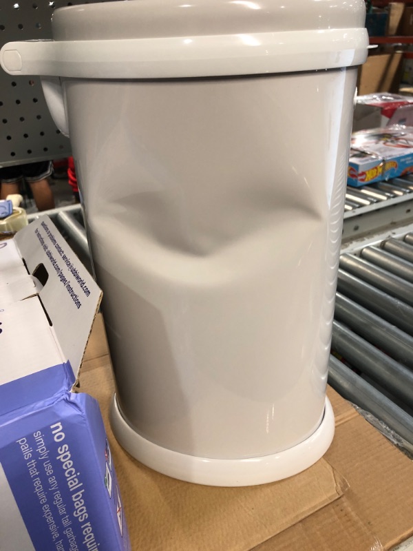 Photo 4 of **DAMAGED** Ubbi Steel Odor Locking Diaper Pail, Gray